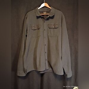 Mountain Hardwear Shacket Mens XL Black Fleece Lined Button-Up Shirt Jacket